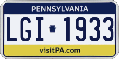PA license plate LGI1933