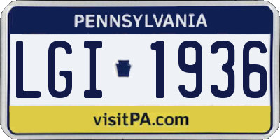 PA license plate LGI1936