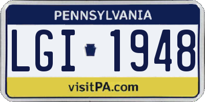 PA license plate LGI1948