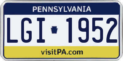 PA license plate LGI1952