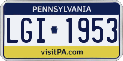 PA license plate LGI1953