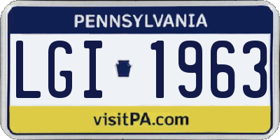 PA license plate LGI1963