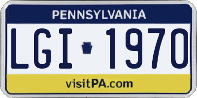 PA license plate LGI1970