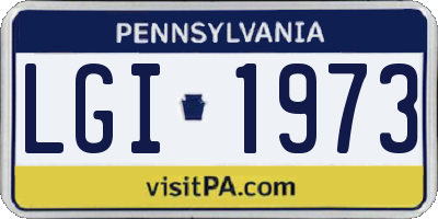 PA license plate LGI1973