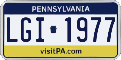 PA license plate LGI1977
