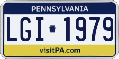 PA license plate LGI1979