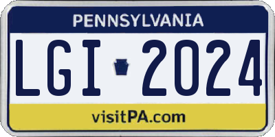 PA license plate LGI2024