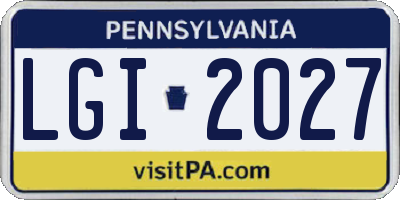 PA license plate LGI2027