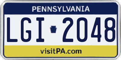 PA license plate LGI2048