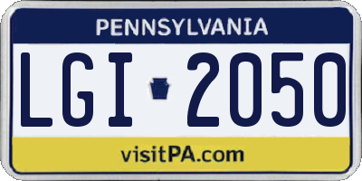 PA license plate LGI2050
