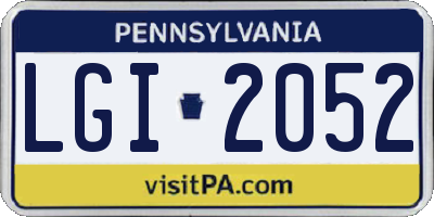 PA license plate LGI2052