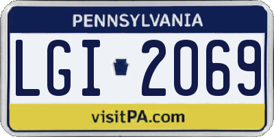 PA license plate LGI2069