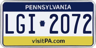 PA license plate LGI2072