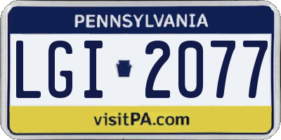 PA license plate LGI2077