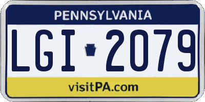 PA license plate LGI2079