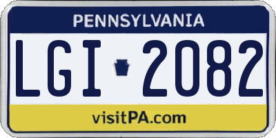 PA license plate LGI2082