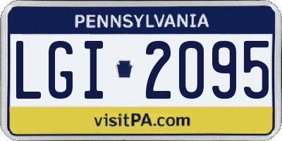 PA license plate LGI2095
