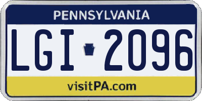 PA license plate LGI2096