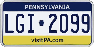 PA license plate LGI2099
