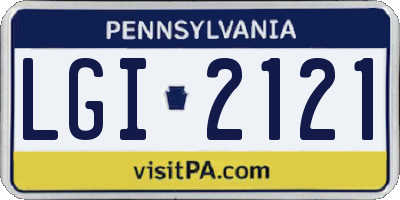 PA license plate LGI2121