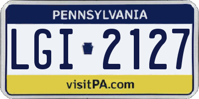 PA license plate LGI2127
