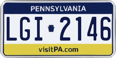 PA license plate LGI2146
