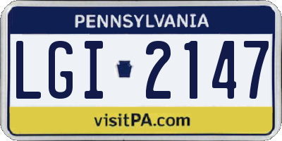 PA license plate LGI2147