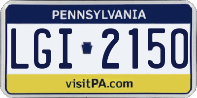 PA license plate LGI2150