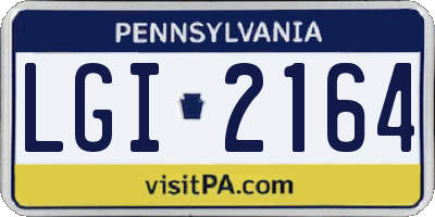 PA license plate LGI2164