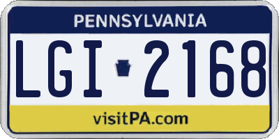 PA license plate LGI2168