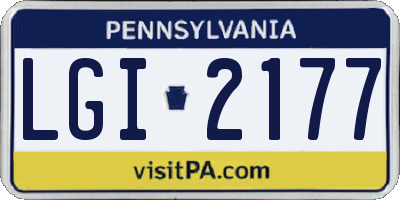 PA license plate LGI2177