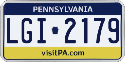 PA license plate LGI2179