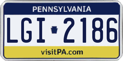 PA license plate LGI2186