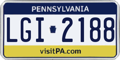 PA license plate LGI2188
