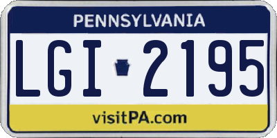 PA license plate LGI2195