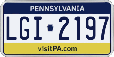 PA license plate LGI2197