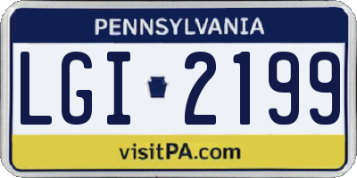 PA license plate LGI2199