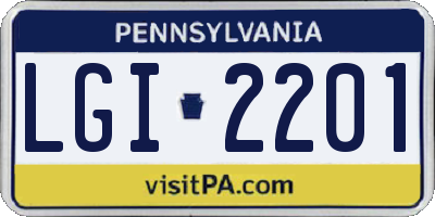 PA license plate LGI2201