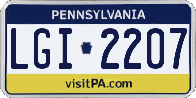 PA license plate LGI2207