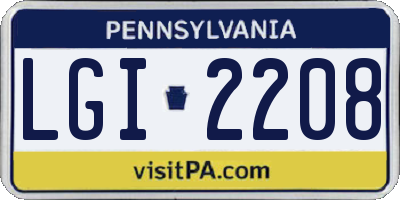 PA license plate LGI2208