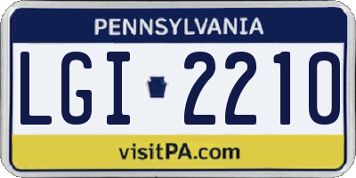 PA license plate LGI2210