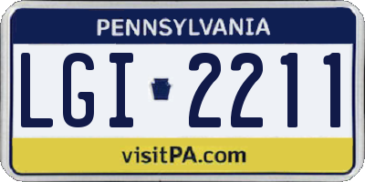 PA license plate LGI2211