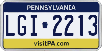 PA license plate LGI2213