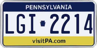 PA license plate LGI2214