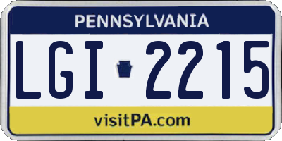 PA license plate LGI2215
