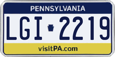 PA license plate LGI2219