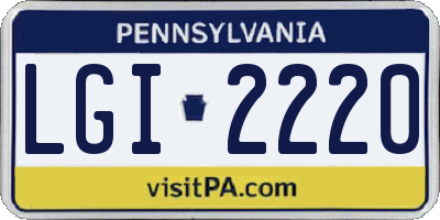 PA license plate LGI2220