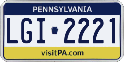 PA license plate LGI2221