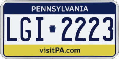 PA license plate LGI2223