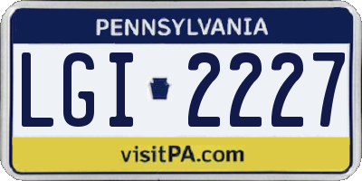 PA license plate LGI2227